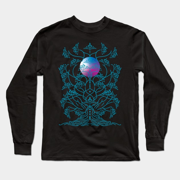 Minimalistic Tree of Life Long Sleeve T-Shirt by IngaDesign